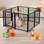 Outdoor Dog Playpen 40inch 14 Panels, Puppy Playpen Indoors, Metal Dog Pen Heavy Duty Pet Puppy Exercise Pen for Rv Camping Garden Yard, Wide Door Low Threshold Pet Fence Total 31 Ft Long