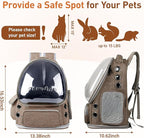 Cat Backpack Carrier with Bubble Window, Breathable & Foldable Pet Travel Carrier for Small Dogs and Cats, Airline-Approved for Hiking & Outdoor Use, Brown