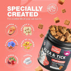 Flea Treatment for Cats - Daily Oral Cat Flea and Tick Chews - Chewable Tick Treatment Supplement for Kittens - Skin & Coat, Digestive Health Supplement - Alternative to Collars, Combs, Shampoos