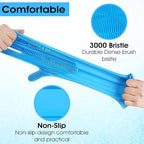 High-Density Silicone Pet Grooming Gloves with Enhanced Five Finger Design for Bathing, Massaging Dogs and Cats (Blue)
