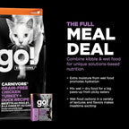 Go! Solutions Carnivore, Grain-Free, Protein Rich Dry Cat Food, Chicken, Turkey and Duck Recipe, 16 lb Bag