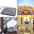 Pet Heating Pad with 3 Adjustable Temperature, Dog Cat Heating Pad with Chew Resistant Cord, Indoor Heated Mat for Dog House, Warming Heater Bed Pad for Outdoor Cat House, Waterproof, 17.7x17.7inch