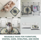 PUPIBOO Washable Pee Pads for Dogs and Cats - Super Absorbent Reusable Puppy Training Pads - 100% Waterproof, Leak-Proof & Non-Slip Whelping Pads for Pet Housebreaking