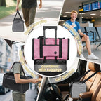 YUDODO 25 lbs Lightproof Soft Sided Pink Pet Carrier for Large Cat & Small Dog Airline Approved Travel Bag Puppy Carriers with Side Pockets & Reflective Mesh, Foldable Portable for Outdoor Car