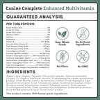 Wholistic Pet Organics Canine Complete - Dog Multivitamin Powder - 1 Lb - Daily Dog Vitamins and Supplements for Homemade Food - Immune System, Skin, Coat & Overall Health - Small and Large Breed