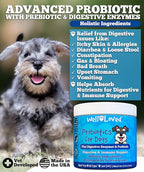 Probiotics for Dogs, Dog Probiotics, Made in USA, Vet Developed for Gut Health, Yeast Balance, Itchy Skin, Diarrhea & Gas Relief, Chews with Prebiotic & Digestive Enzymes, Digestive Support
