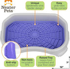 Neater Pets - Neat-LIK Pad with Mess-Proof Tray Keeps Floors Clean - Slow Feeding Pad for Dogs & Cats - Relieves Anxiety & Cures Boredom - Fill Licking Pad with Treats & Food (Purple & Vanilla Bean)