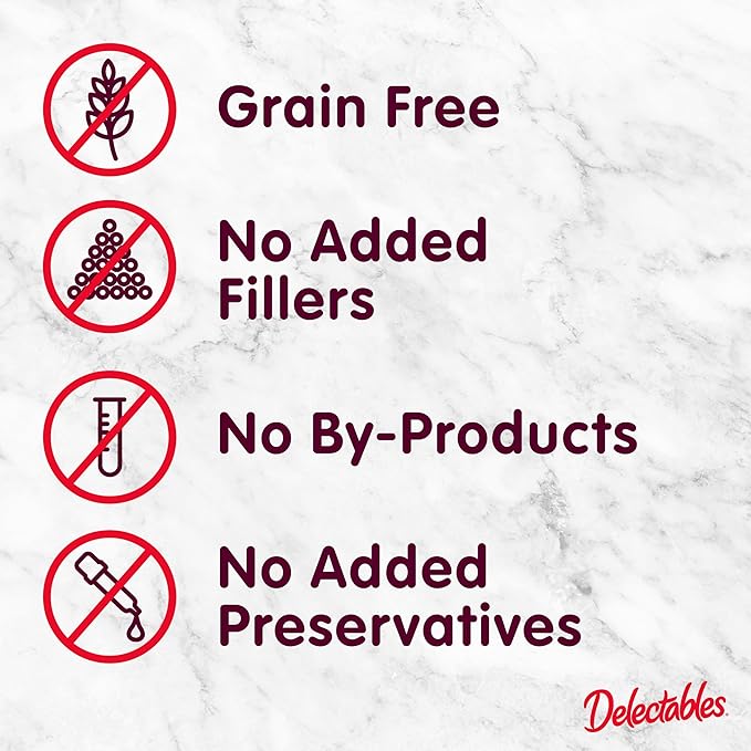 Hartz Delectables Lickable Treat Stew Chicken & Tuna, Food Topper, Hydrating, Grain-Free, No Fillers, No by-Products, No Added Preservatives, 1.4oz Pouch, 30 Count