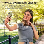 Dog Sling Carrier for Small Dogs - Anti-Anxiety Cat Sling, Puppy Pouch - Pet Sling in Gray Black Blue Green Pink Yellow (Gray, Large)