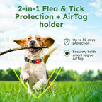 BugMD Paw Guardian Flea and Tick Prevention Pendant for Dogs with AirTag Holder | Plant-Powered Flea & Tick Control for Dog Collars Harnesses | Dog Tag with Air Tag Holder - Red
