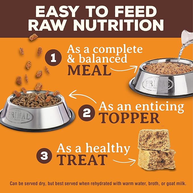Primal Freeze Dried Dog Food Nuggets, Beef; Complete & Balanced Meal; Also Use as Topper or Treat; Premium, Healthy, Grain Free, High Protein Raw Dog Food, 14 oz (Pack of 4)