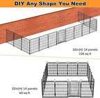 Tall Garden Fence, 32 in(H) Dog Fence Outdoor for Yard. 12 Panels Total 26.6 Ft(L) Puppy Playpen, Suitable for Indoor or Outdoor Use Play Pens for Puppys, Large Dog Pen, Fences for Garden