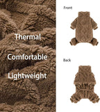 Dog Pajamas Small Sized Dog,Pajamas for Dogs, Winter Chihuahua Yorkie Teacup Cat Sweater Clothes Outfits,Soft Cold Weather Pet Coat Warm Fleece Puppy Pjs(Small, Brown)