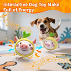 Interactive Dog Toys, Moving Squeaky Dog Toy Ball, Rechargeable Bouncing Rolling Puppy Ball Toy with Jumping Music Talking Mode for Puppy Small Medium Dogs to Keep Them Busy (Pig)