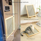 Wood Sisal Cat Scratching Pad,Cat Scratching Post,Cat Wall Scratcher,Sisal Cat Scratcher for Indoor Cats Adults,Cat Scratching Bed,Large Frame Scratching Vertical Horizontal