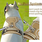 HEELE Dog Harness, Dog Harness for Small Medium Large Dogs No Pull Adjustable Padded Reflective Harness with Handle for Walking Training, Brown, L