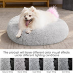 MIXJOY Comfortable Donut Cuddler Round Dog Bed Ultra Soft Washable Dog and Cat Cushion Bed (23'', Grey)