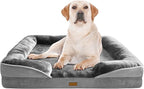 Orthopedic Dog Bed with Sides - Dog Sofa Beds for Extra Large Dogs, Supportive Foam Pet Couch Bed with Washable Removable Cover, Waterproof Lining and Non-Slip Bottom, Grey - XL-Plus