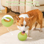 Long-Lasting Interactive Dog Lick Toy, Stuffable Dog Enrichment to Keep Dogs Busy, Wobbly Treat Dispensing Freezable Licking Toys, Food-Grade Safe (Green,M)
