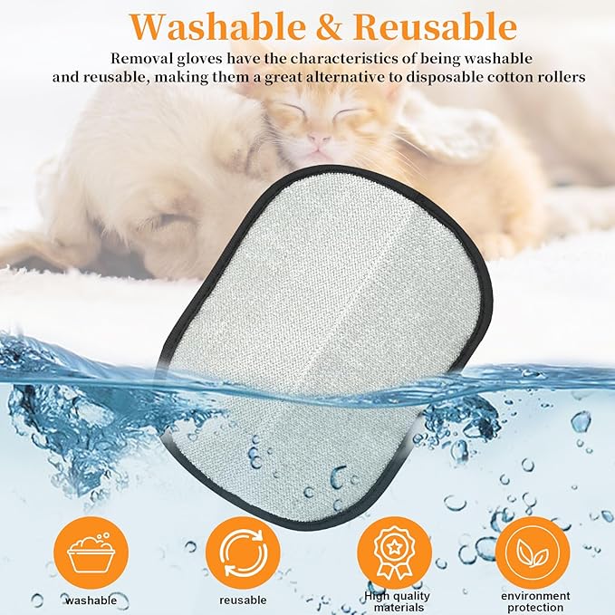 2PCS Upgraded 5-Finger Pet Hair Removal Glove for Cats & Dogs, Reusable Electrostatic Pet Hair Remover Gloves, Efficient Pet Grooming Gloves Brush Tool for Furniture, Clothing, Couch & Carpet
