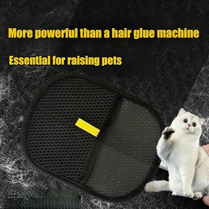 2 Pcs Pet Hair Remover Electrostatic Gloves，Pet Hair Removal Glove,Electrostatic Pet Hair Remover Gloves for Furniture, Carpet, and Car Seats - Reusable Pet Grooming Tool (2)