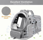 Breathable Cat Bubble Backpack Large Space Pet Carrier Backpack Expandable for Kitty Dog, Foldable Airline Approved Cat Backpack, Transparent PetTravel Backpack Up to 20 lbs (Green) (Grey)