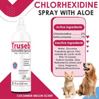 Truseb All Natural Chlorhexidin Sprays Topical Ketoconazole and Chlorhexidine Spray for Dogs, Cats & Horses with Aloe Vera (USA) (Ketoconazole & Chlorhexidine Spray, 8 oz)