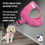 Doggie Design Dog Harness - No Choke Dog Harness, Dog Vest, Mesh Polyester, Pet Harness, Simple Step in and Go Design, Harness for Dog - Candy Pink, L