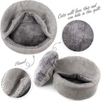 Winsterch Washable Cat Bed - Round Soft, Cozy & Warming for Indoor Cats. Calming Kitten Pet Bed. Small Cat Pet Covered Cat Cave Beds (Gray,12.59 x 12.59 x 5.91 in)