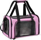 Large Cat Carriers Dog Carrier Pet Carrier for Large Cats Dogs Puppies up to 25Lbs, Big Dog Carrier Soft Sided, Collapsible Travel Puppy Carrier - Large - Pink