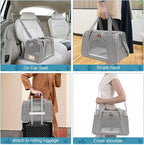 Cat Carrier Dog Carrier Pet Carriers for Medium Small Cats Dogs Puppies up to 25 Lbs,TSA Airline Approved Small Dog Cat Carriers Soft Sided,Collapsible Travel Puppy Carrier (Grey, Large)