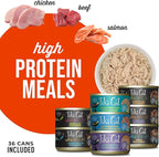 Tiki Cat Chicken Craves Whole Food, Ultimate Variety Pack, 36 Servings of High Protein Meals with Shredded Chicken, Wet Cat Food Mega Pack, 2.8 Ounce Cans (Pack of 36)