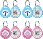 4 Pack Personalized Cat Tags,QR Code Pet ID Tags with Online Profile systerm,Editable Any Names and Phone numbles,2*Blue&2*Pink,S