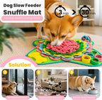 PETCARE Snuffle Mat for Dogs Interactive Enrichment Puzzle Toys for Small Medium Breed Dogs Cats Rabbits Cognitive Puppy Sniff Foraging Mats Mental Stimulation Treat Game Slow Feeder Mats, 19*19 inch