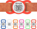 QR Code Dog Tag with NFC, Personalized Pet ID Tag, Silent Silicone Dog ID Tag, Modifiable Pet Online Profile, Multiple Emergency Contact, Scan QR Code Send GPS Location Email (Regular Red)