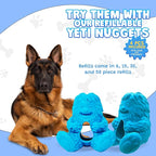Yeti Puff and Play Dog Toy, Dog Chew Holder, Fun Stimulating Chew Toy for Teething, Behavior Training for Light to Moderate Chewers (Blue - Yeti)