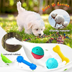 KIPRITII Puppy Teething Chew Toys -25 Pack Dog Chew Toys with Rope Toys, Dog Treat Balls & Squeaky Toy for Puppy and Small Dogs