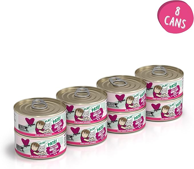 B.F.F. Play - Best Feline Friend Paté Lovers, Aw Yeah!, Tuna & Duck Double Dare with Tuna & Duck, 5.5oz Can (Pack of 8)