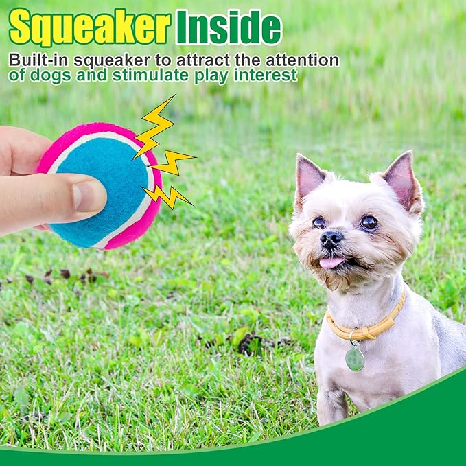 EXPAWLORER Squeaky Tennis Balls for Dogs-12 Pack High Elastic Dog Balls for Aggressive Chewers,Interactive Dog Chew Toys for Training, Fetching, Chewing, Playing for Dogs Christmas Toys