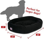 Majestic Pet 40 Inch Suede Calming Dog Bed Washable 40x29x9 (Inch) – Cozy Soft Round Donut Dog Bed with Spine Support for Dogs to Rest Their Head - Pet Bed Large – Black