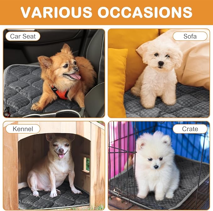 4 Pack Self Warming Cat Mat Self Heating Cat Pad Warm Thermal Pet Bed Washable Dog Crate Pad Body Heat Dog Cat Bed Mat Blanket Non Slip Bottom for Outdoor Indoor Pets (20 x 28 Inch)