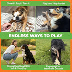 Natural Rubber Durable Dog Toys for Large & Medium Dogs Brown Bacon Flavored Curved Branch Shape Tough Chew Toy for Dogs Safe Tested & Non-Toxic Squeak Dog Toys