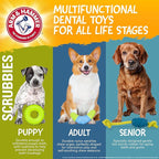 Arm & Hammer for Pets Scrubbies Boomerang Chew Toy for Puppies Infused with Baking Soda - Durable Teething Toy with Unique Shape for Fetch & Chew - Interactive Dental Chew Toy for Puppies