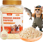 Wellix Dog & Cat Food Topper - Salmon Roe Treats Freeze Dried Egg Yolk & Chicken Flavor Low Calorie - Antioxidant and Skin & Coat Support - Healthy Cat Treats for Indoor Cats