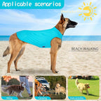 2-Piece Dog Shirt & Vest, Soft & Cool Clothes, Lightweight Stretchy Pet Vest, Summer Dog Sleeveless Clothes for Medium-Large Pets - Purple+Blue (L)