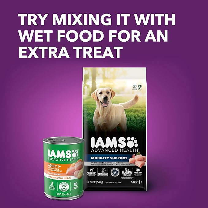 IAMS Advanced Health Mobility Support Chicken and Whole Grain Recipe Adult Dry Dog Food, 13.5 lb. Bag