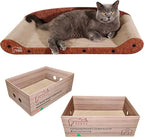 Cat Scratcher Bed 30 Inch Cat Couch Scratcher &17.5 Inch Cat Scratch Box with Refillable Scratch Pad Cat Scratchers for Indoor Cats Durable Extra Large Cats Lounge Furniture Protector
