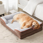 Orthopedic Dog Bed for Large Dogs, Egg Crate Foam Bed for Large Dogs, Equipped with Removable Waterproof Pillow Cover and Anti-Slip Bottom, Pet Bed