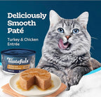 Blue Buffalo Tastefuls Wet Cat Food Paté, Made with Natural Ingredients | Turkey and Chicken Entrée, 3-oz. Cans (24 Count)