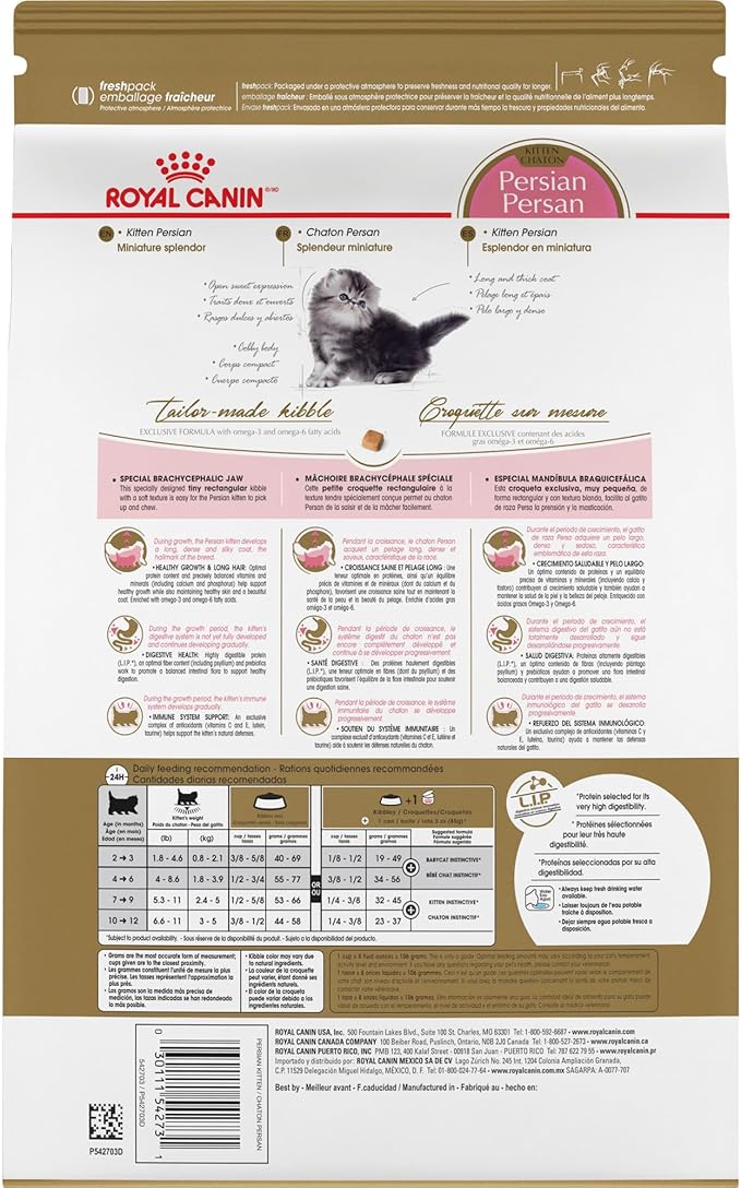 Royal Canin Feline Breed Nutrition Persian Kitten Dry Cat Food, 3 lb Bag